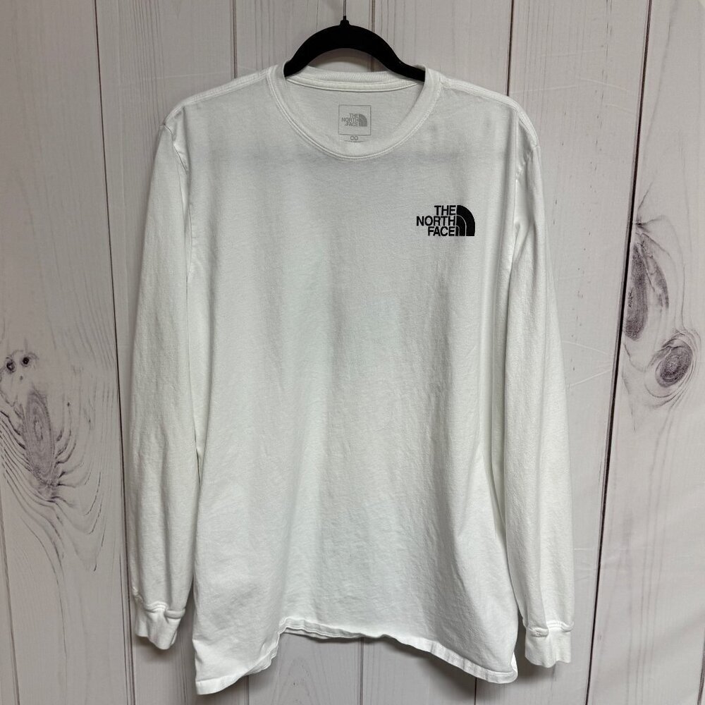 The‎ North Face Men's Long Sleeve T-Shirt XL White Never Stop Exploring Logo